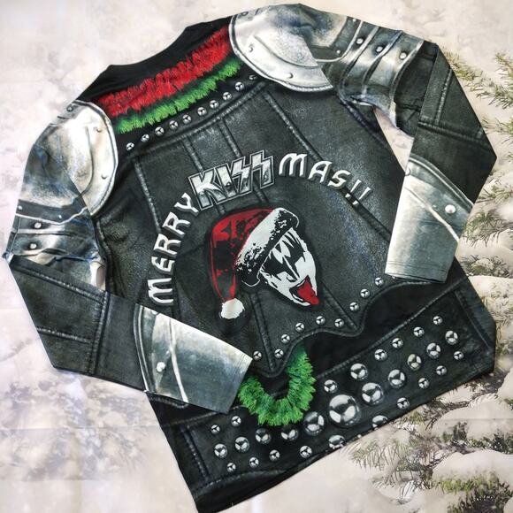 NWT Kiss Faux Real Ugly Christmas Tee size Medium - Picture 2 of 12